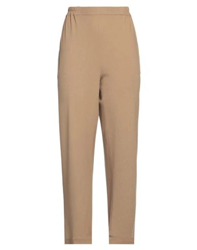 Gentryportofino Woman Pants Khaki Size 16 Viscose, Virgin Wool, Elastane In Beige