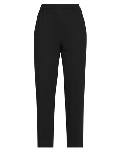 GENTRYPORTOFINO GENTRYPORTOFINO WOMAN PANTS BLACK SIZE 4 VISCOSE, VIRGIN WOOL, ELASTANE