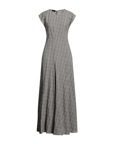 Les Copains Woman Maxi Dress Brown Size 4 Cotton, Linen