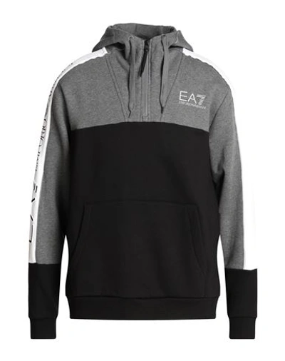 Ea7 Man Sweatshirt Grey Size 3xl Cotton, Polyester In Grey