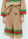 Gucci Striped Wide-leg Regular-fit Mohair Wool-blend Knitted Trousers In Beige