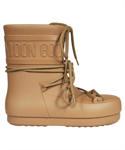 Moon Boot Rubber Rain Boots In Beige