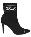 Karl Lagerfeld Pandara Sock-style Ankle Boots In Black