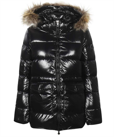 Pyrenex Fur Trimmed Hood Down Jacket In Black