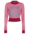 Versace Jeans Couture Round Logo Pullover In Pink