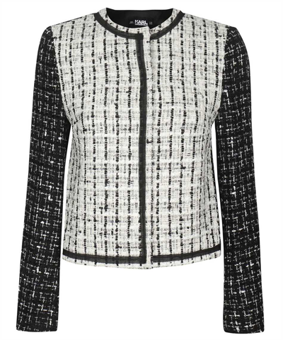 Karl Lagerfeld Tweed Jacket In White