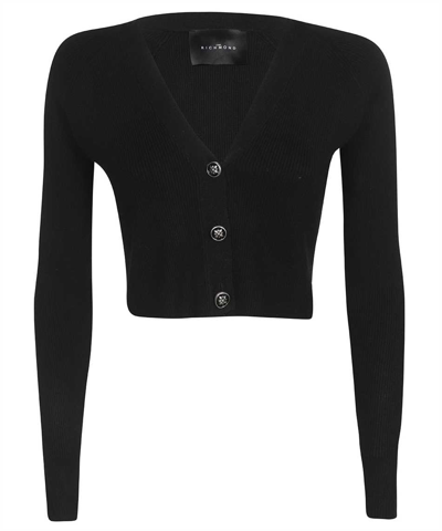 John Richmond Cropped-length Knitted Cardigan In Black