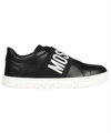 MOSCHINO LOGO DETAIL LEATHER SNEAKERS