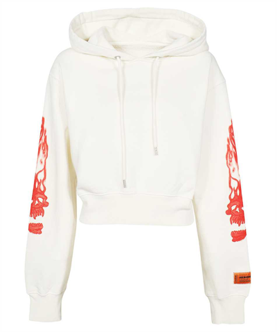 Heron Preston Cotton Hoodie In White