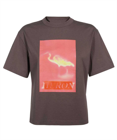 Heron Preston Printed Cotton T-shirt In Brown