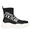 Versace Jeans Couture Black Fragmented Sole Logo Sneakers In Black