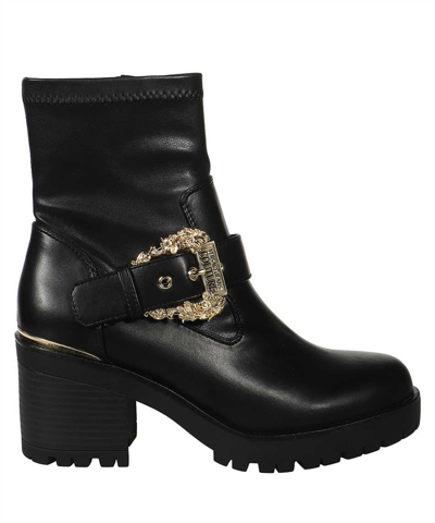 Versace Jeans Couture Ankle Boot In Black Faux Leather