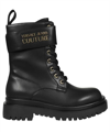 Versace Jeans Couture Black Logo Drew Boots In Black
