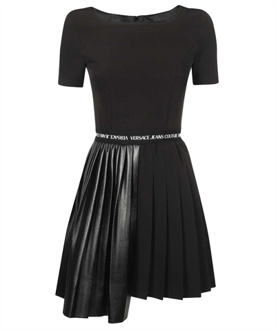 Versace Jeans Couture Pleated Dress In Black