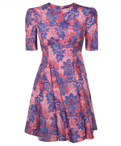 Versace Jeans Couture Floral Print Mini Dress In Pink