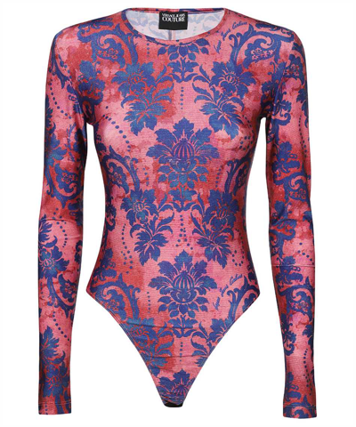 Versace Jeans Couture Long Sleeve Bodysuit In Pink