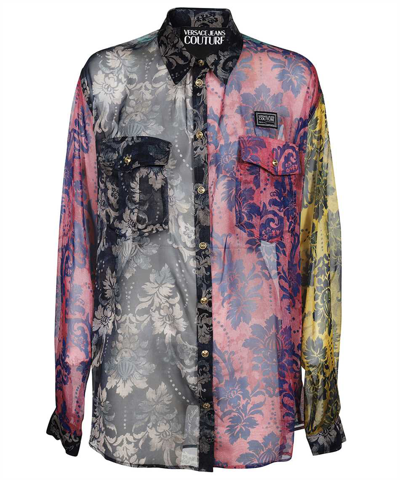 Versace Jeans Couture Cotton Shirt With Print In Multicolor