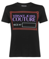 Versace Jeans Couture Fitted T-shirt With Graphic Print And Classic Silhouette In Black