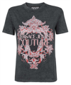 Versace Jeans Couture Embellished Baroque-print T-shirt In Grey