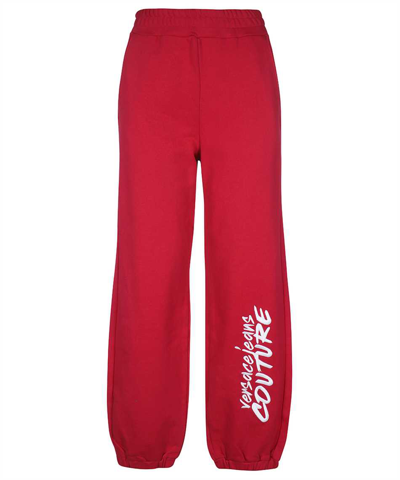 Versace Jeans Couture Logo Print Sweatpants In Red