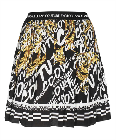 Versace Jeans Couture Printed Mini-skirt In Black