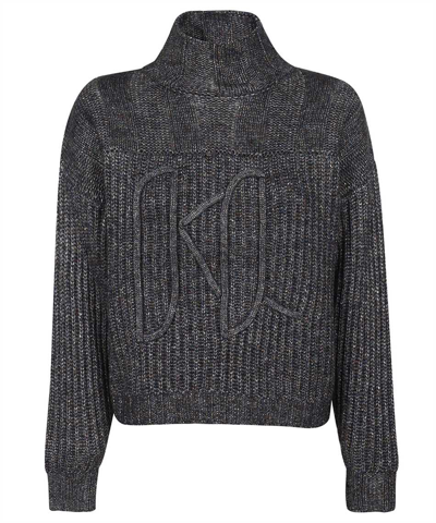 Karl Lagerfeld Turtleneck Jumper In Grey