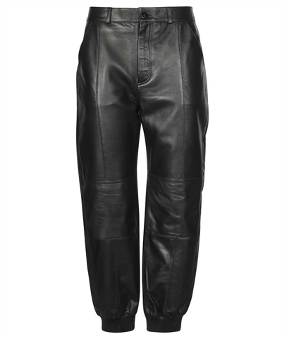 Karl Lagerfeld Leather Trousers In Black