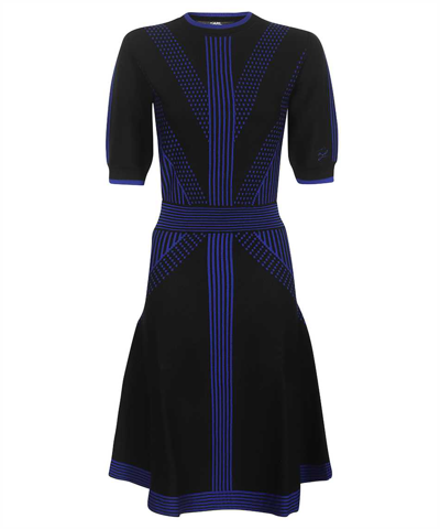 Karl Lagerfeld Knitted Dress In Black