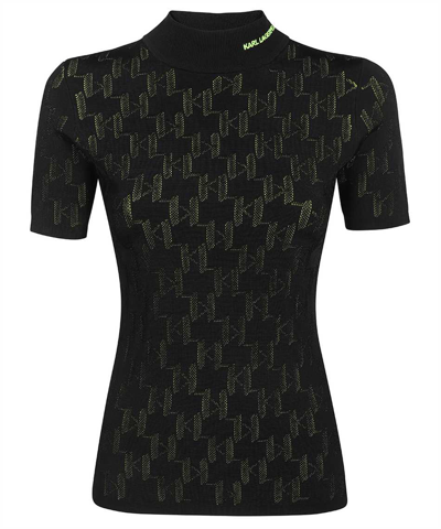 Karl Lagerfeld Short Sleeve Top In Black