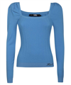 Karl Lagerfeld Logo-embroidered T-shirt In Blue