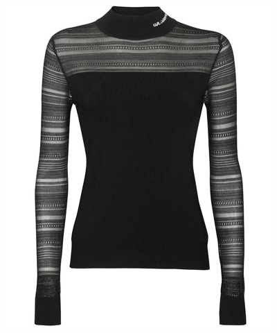Karl Lagerfeld Turtleneck Sweater In Black