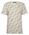 Karl Lagerfeld Cotton T-shirt With All Over Logo In Beige