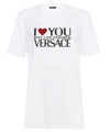 Versace White Short-sleeved T-shirt With Logo Print In White