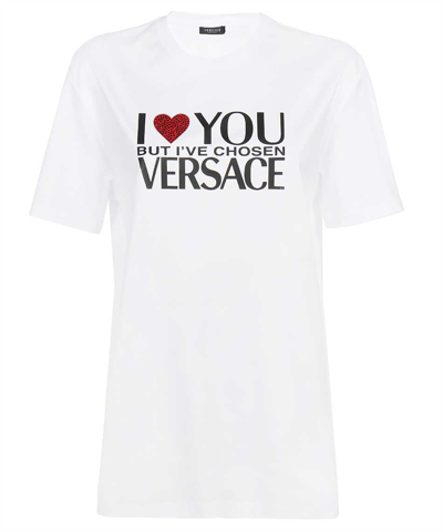 Versace Logo Crew-neck T-shirt In White