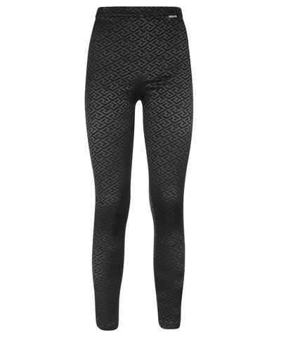 Versace Printed Leggings In Black