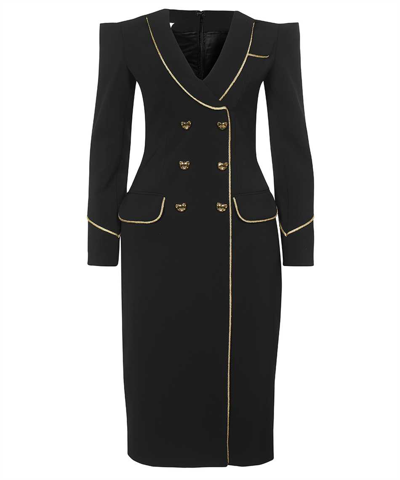 Moschino Double Breasted Blazer Dress In Black
