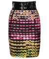 Moschino Ladies Glitter Polka-dot Skirt With Vinyl Waist In Multicolor