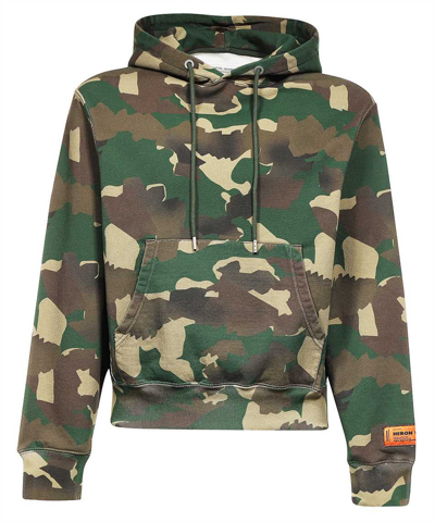 Heron Preston Camouflage-pattern Cotton Hoodie In Green