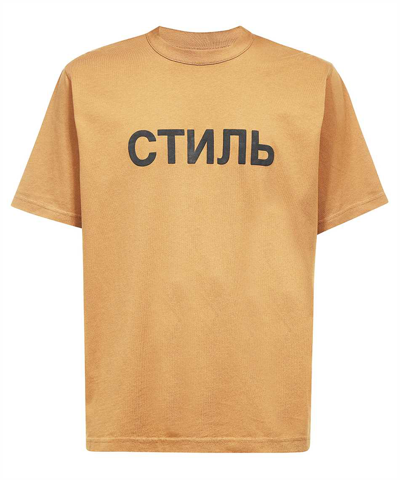 Heron Preston Printed Cotton T-shirt In Brown