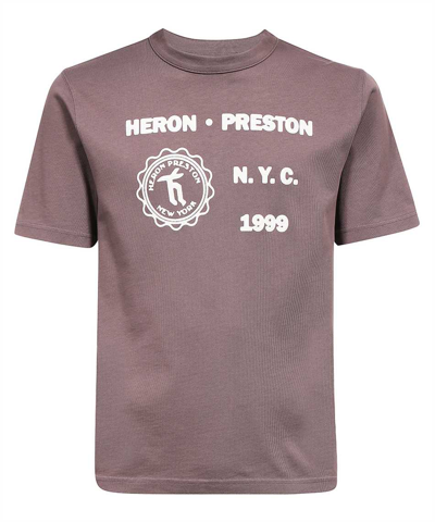 Heron Preston Printed Cotton T-shirt In Brown