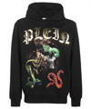 Philipp Plein Graphic Print Cotton Hoodie In Black