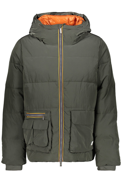 K-way Hooded Down Jacket In Green