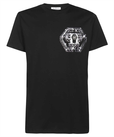 Philipp Plein Printed Cotton T-shirt In Black