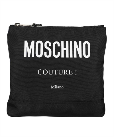 Moschino Messenger Bag With Logo In Black