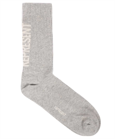 Represent Cotton Socks With Logo In Grey