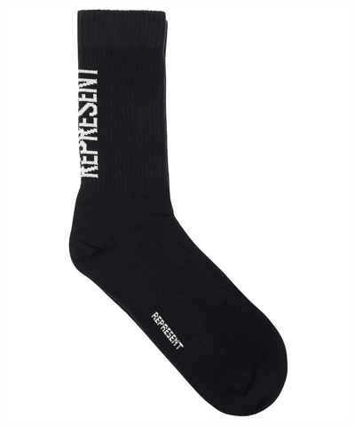 Represent Cotton Socks With Logo In Black