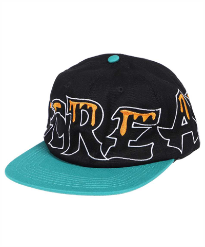 Icecream Baseball Hat With Flat Visor In Black