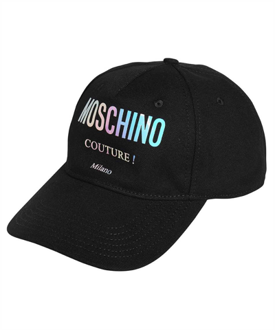 Moschino Baseball Cap With Print In Black