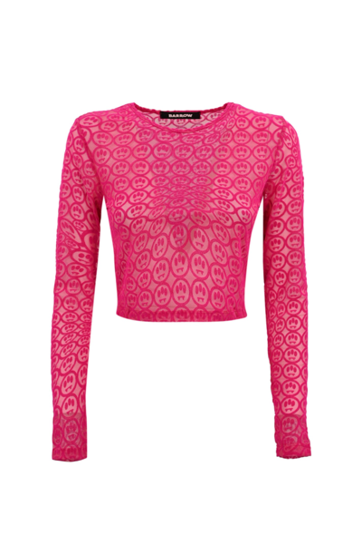 Barrow Mesh Top With Smile In Rose Violet