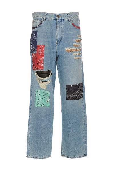 Alanui The Twelve Signs Straight Jeans In Blue
